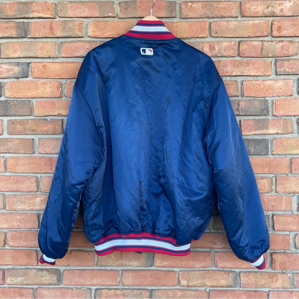 Vintage Atlanta Braves Starter Baseball Jacket Diamond Collection Blue Sz L - Picture 2 of 15